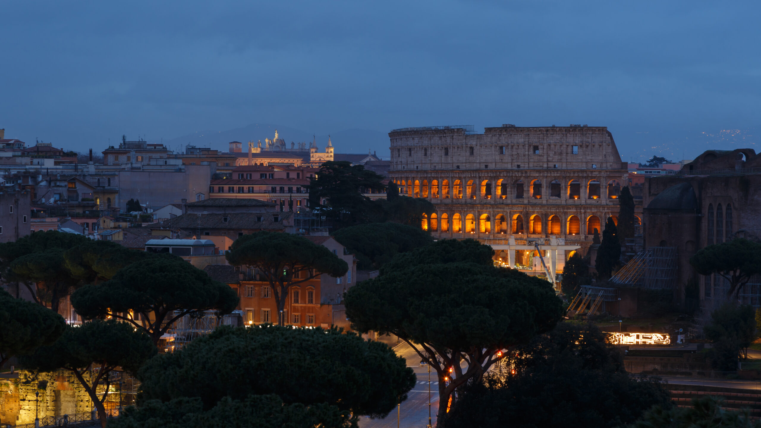 View of the colosseum in Rome