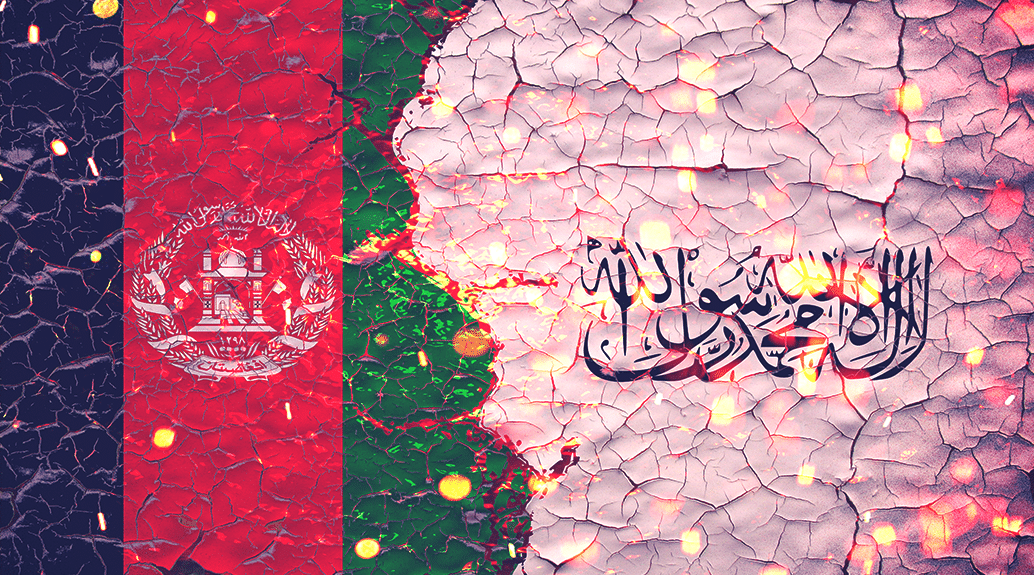 Afganistan vs Taliban flags